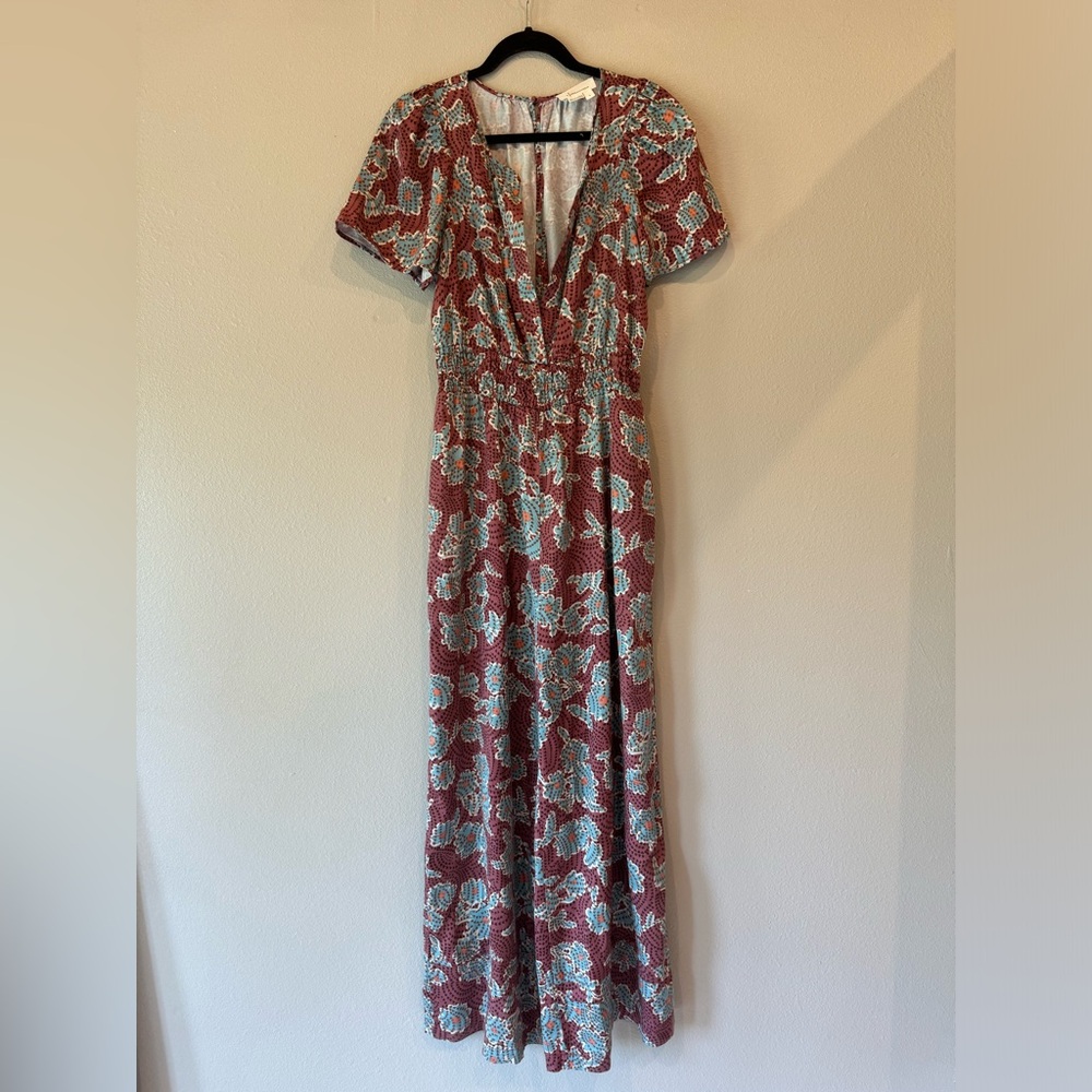 anthropologie floral jumpsuit